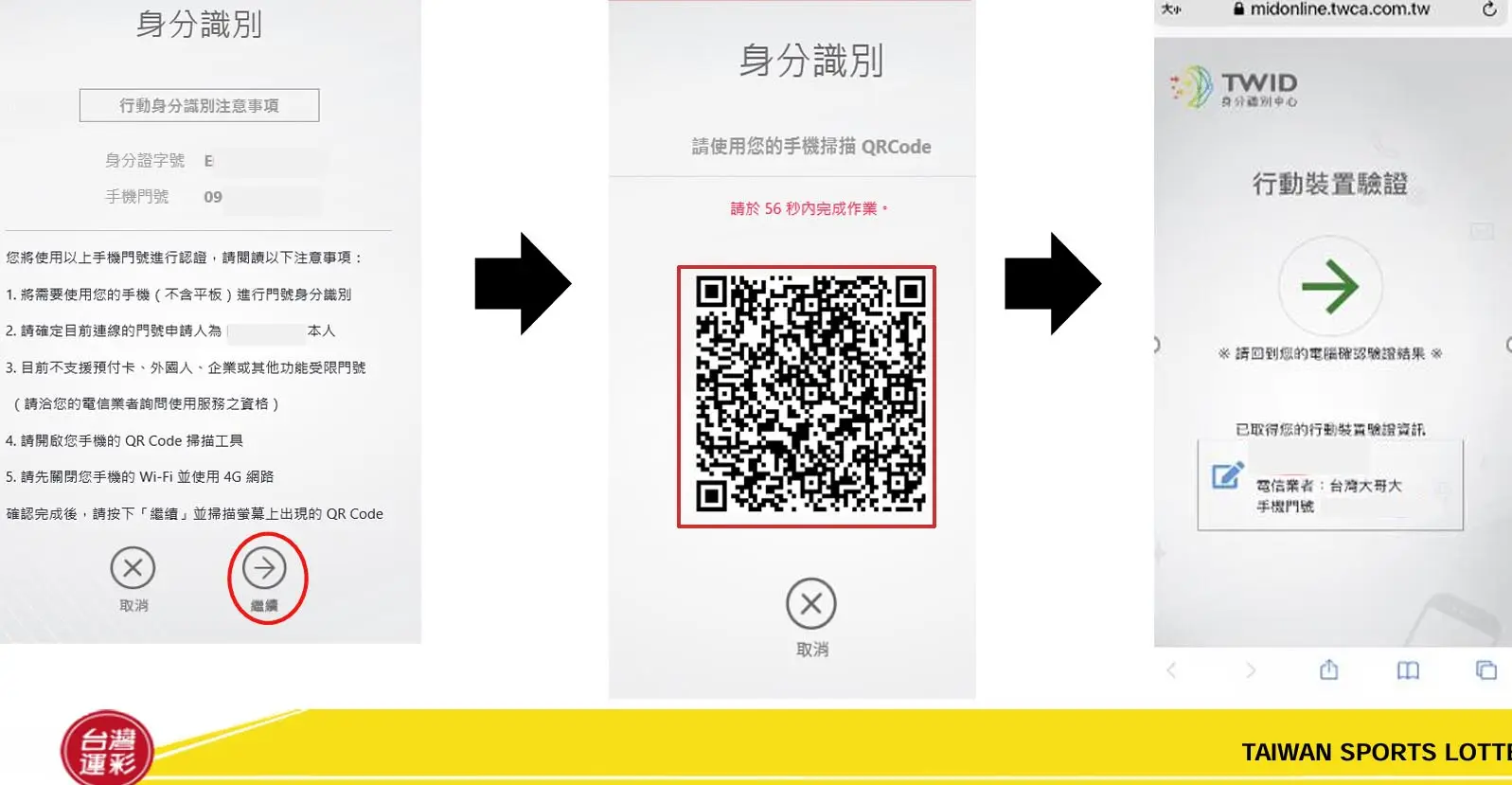 步驟三、進入身分認證作業，請確認關閉您手機的WiFi功能2